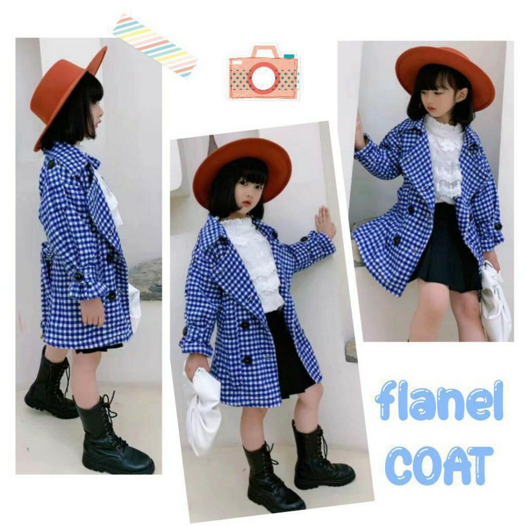 Coat flanel import jaket premium blazer anak tebal halus