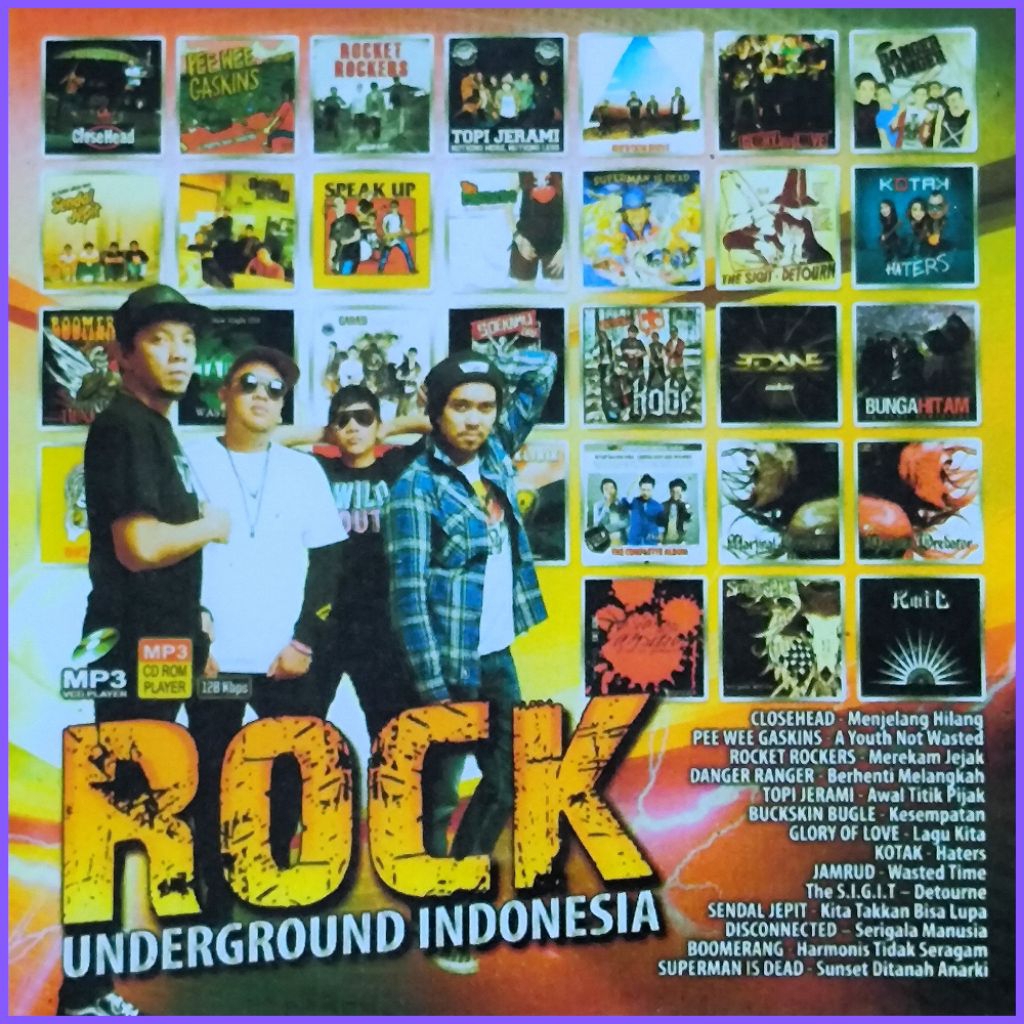 Kaset MP3 Audio 190 Lagu Rock Underground Indonesia Campuran Seleksi Album Pilihan Terlaris