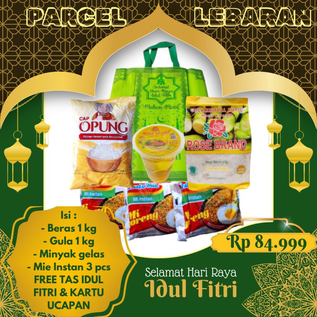 PARSEL SEMBAKO DONASI FREE KARTU UCAPAN 3 kg MURAH BERAS ZAKAT PARCEL LEBARAN BAKSOS THR HAMPERS MIN