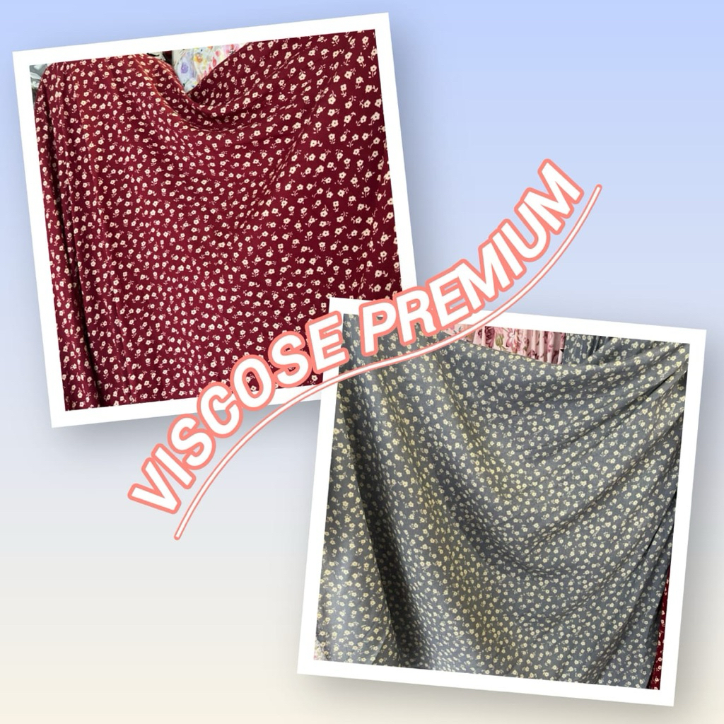 New (Motif Best Seller) Kain Katun Rayon Viscose Premium // Kain Rayon Motif Bunga Kecil Import // K