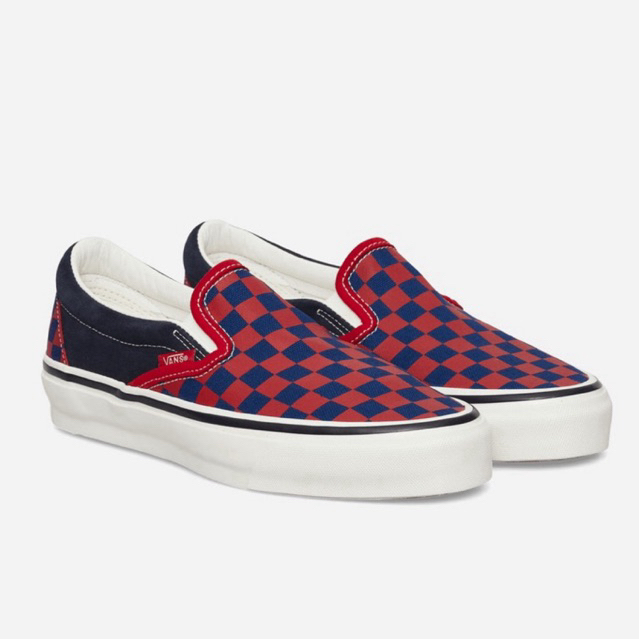 Vans Premium Reissue 98 LX Slip On Checkerboard Blue Original Resmi