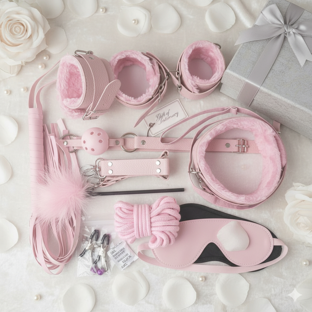 Set Tali Borgol Pengikat Kaki Dan Tangan Lingerie Handcuff Tali Ikat 10Pcs