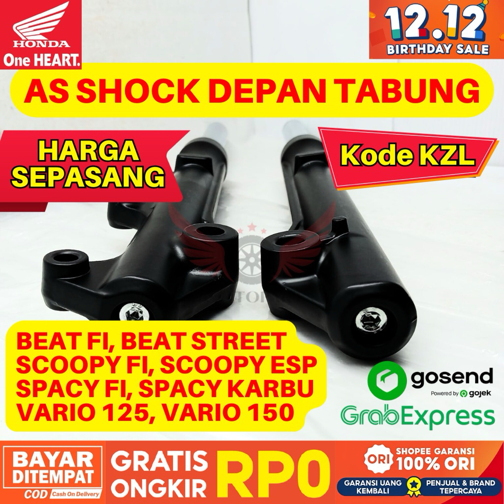 KZL AS SHOCK DEPAN TABUNG SEPASANG KIRI KANAN BEAT FI ORIGINAL AHM HONDA, AS SHOCK DEPAN TABUNG BEAT