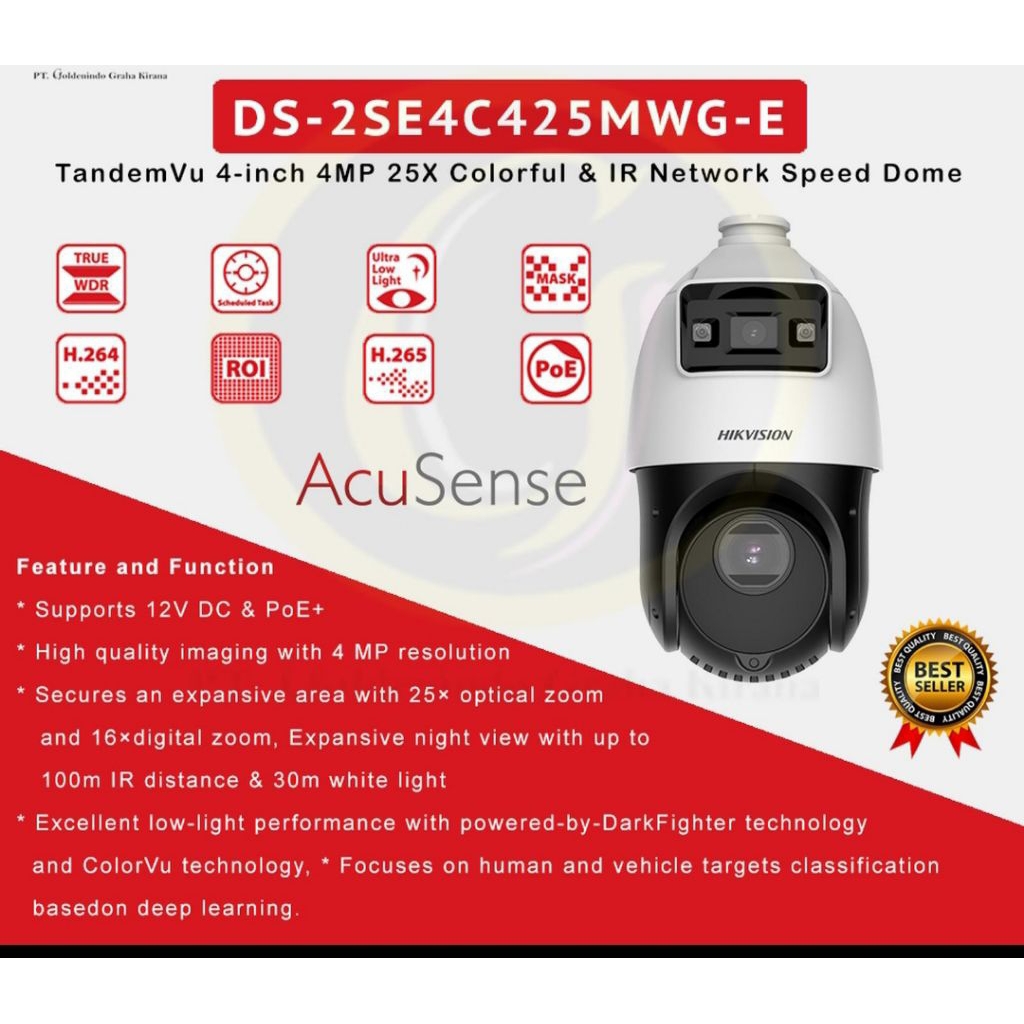 IP CAMERA HIKVISION 4MP SPEED DOME PTZ ZOOM 25X ZOOM