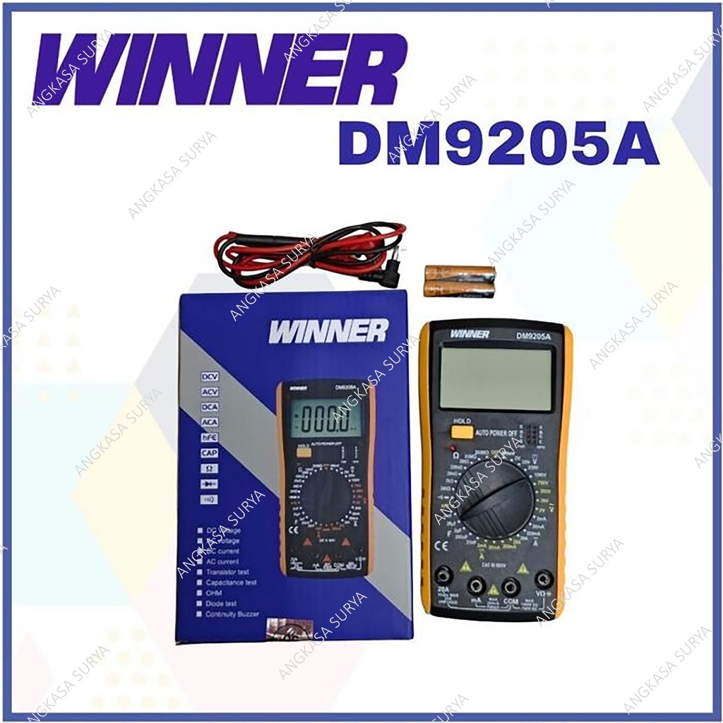 Tecnic_Capital Tester Digital Winner Dm9205A Original / Multitester Avometer Multi Meter Dm 9205 A