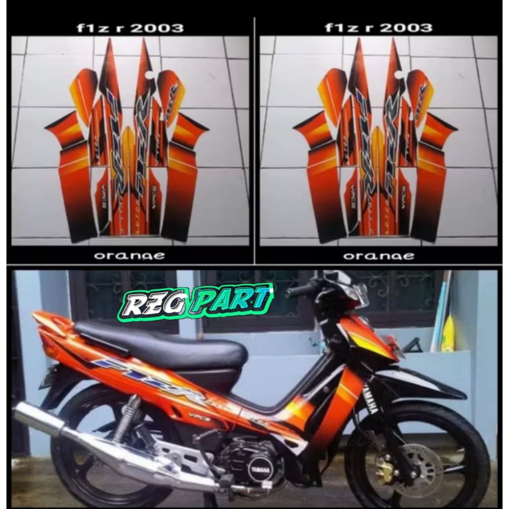 stiker striping lis body fizr fiz r 2004 2005 Oren orange hitam standar