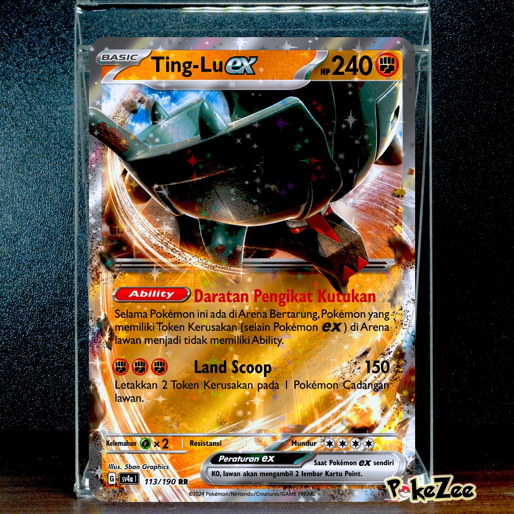 Ting-Lu ex sv4a 113/190 RR Kartu Ting Lu ex Holo Pokemon TCG Indonesia seri Harta Berkilau ex