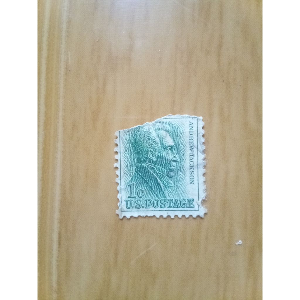 perangko vintage 1 cent usa edisi andrew jackson