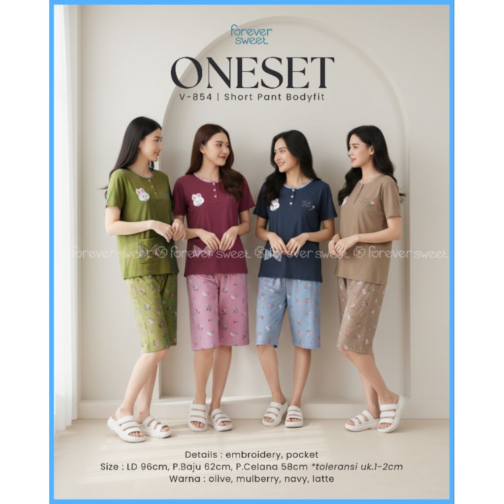 FOREVER SWEET SETELAN BAJU TIDUR PENDEK
