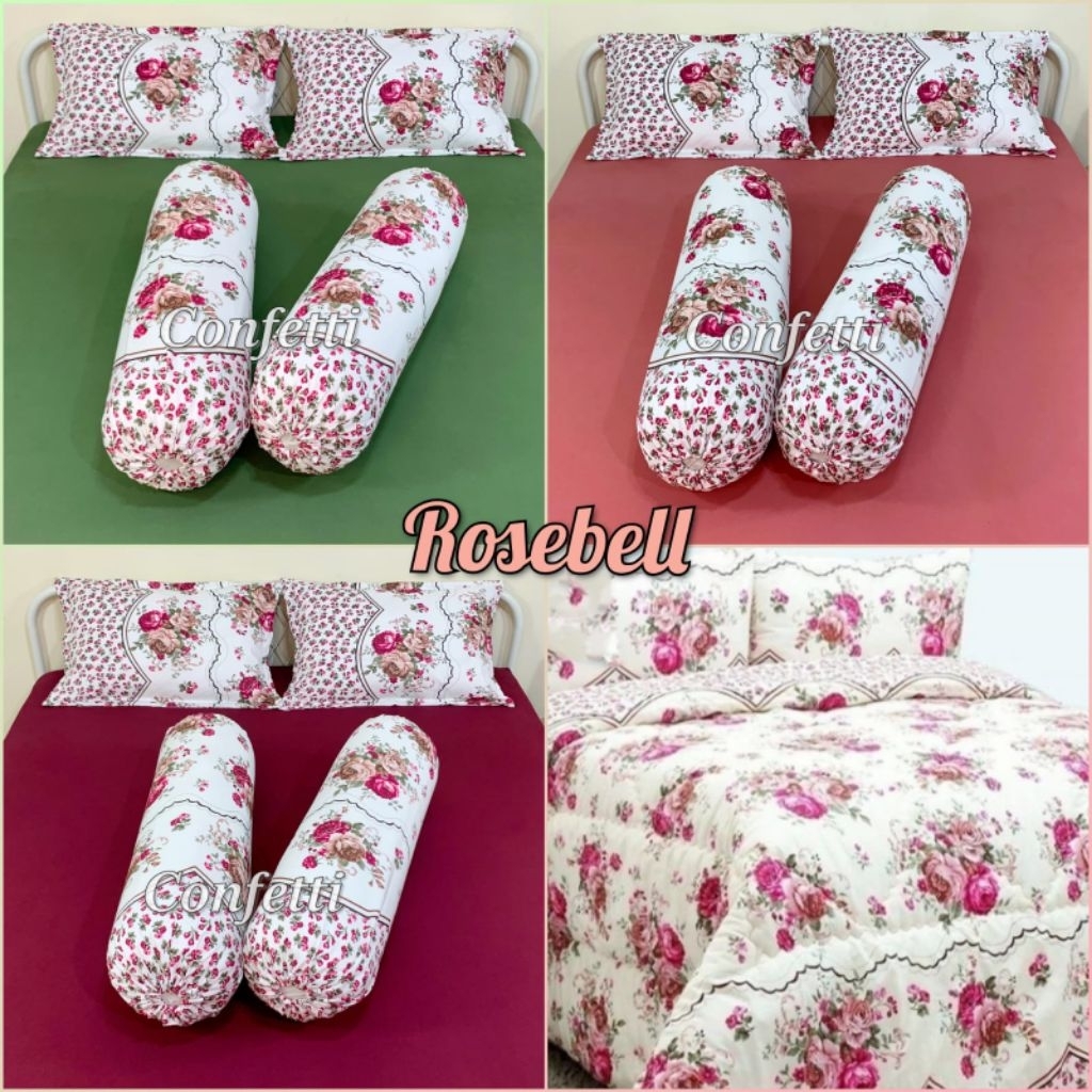 Seprei kaos confetti_anti kusut_Premium_motif Rosebell