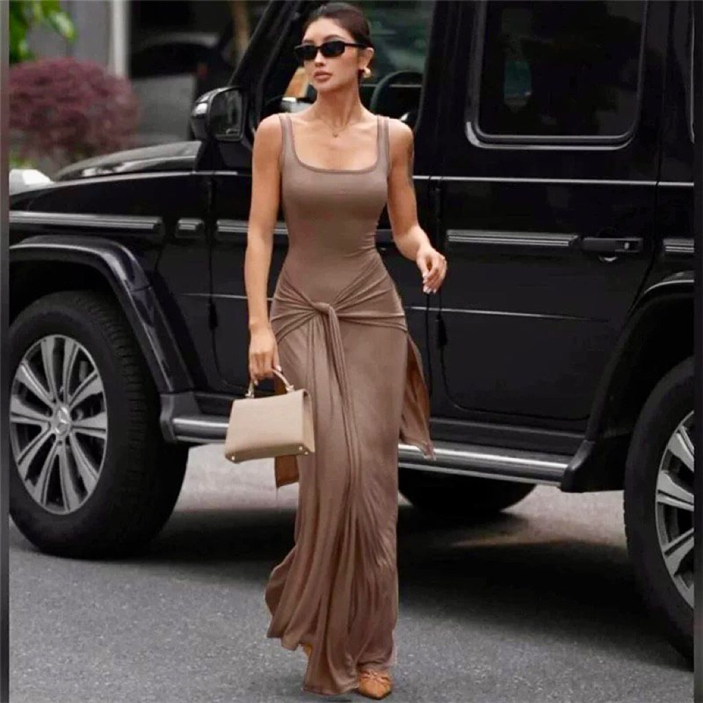 Dress Wanita Elegant Dress Casual Dress Impor D0893  Gaun Pesta Panjang / casual dress pantai maxi