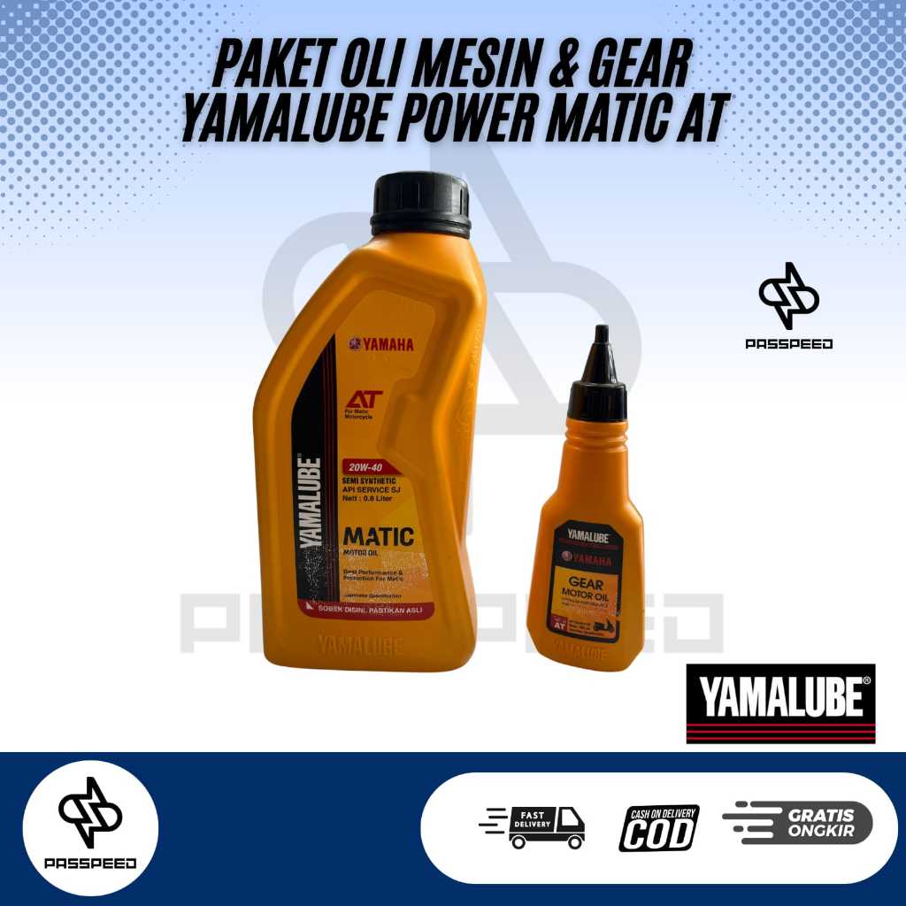 PAKET OLI YAMALUBE MATIC DAN YAMALUBE GEAR OLI GARDAN OLI YAMALUBE POWER MATIC SEMI SINTETIK 20W-40