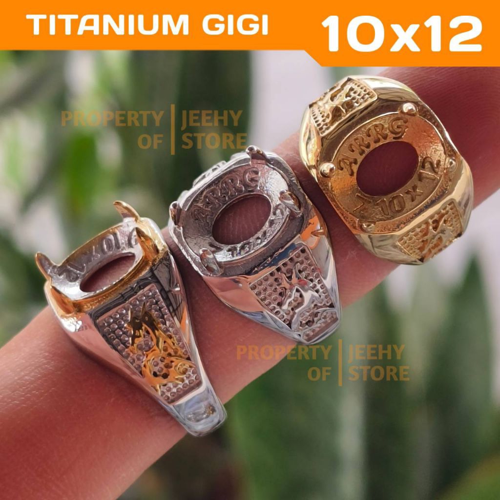 RING CINCIN TITANIUM GIGI MOTIF 10x12