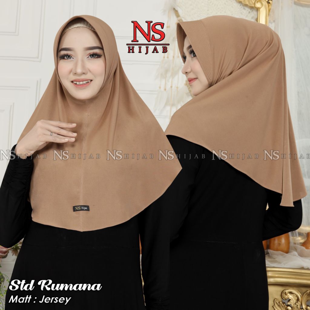 NS Hijab Kerudung Bergo Instant Daily Rumana Hamidah Jersey Premium By NS Hijab Official