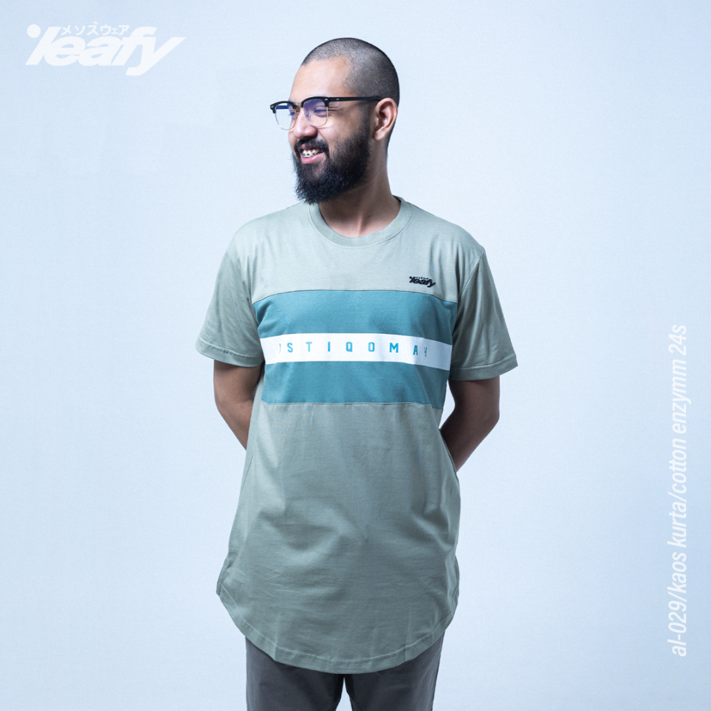 Kaos Kurta Leafy AL-029 | Bahan Cotton Enzym 24s | Pakaian Pria | Bahan Kaos Anti Bakteri