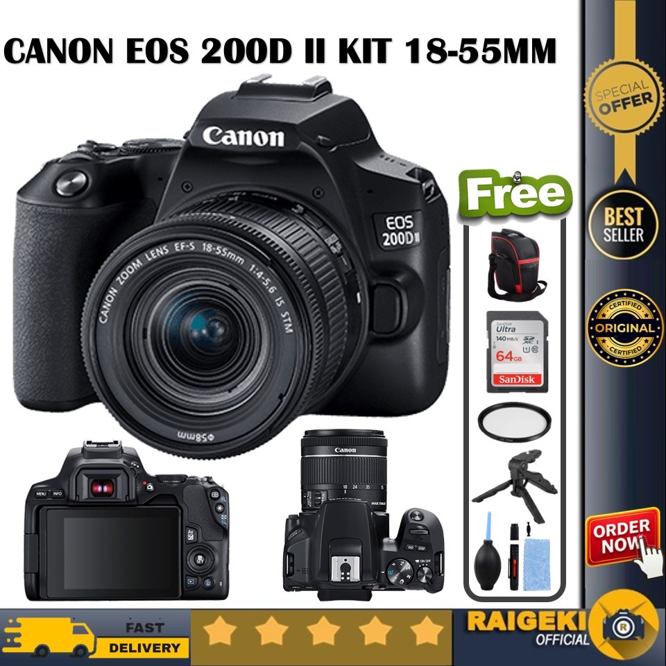 Canon EOS 200D Mark II Kit 18-55mm Garansi Resmi