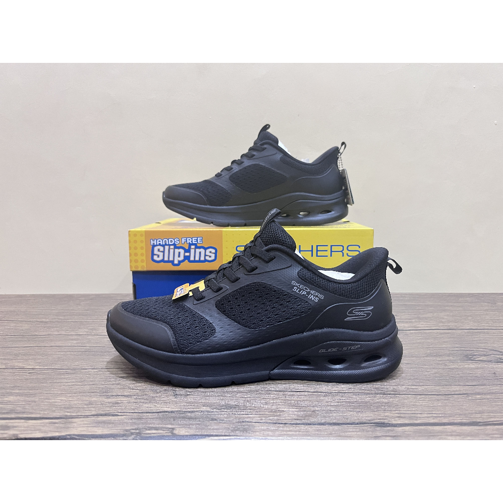 Sepatu Slip On Casual Olahraga Skechers Bobs Arc Waves 2.0 Now On Full Black 117626/BBK Hitam Origin