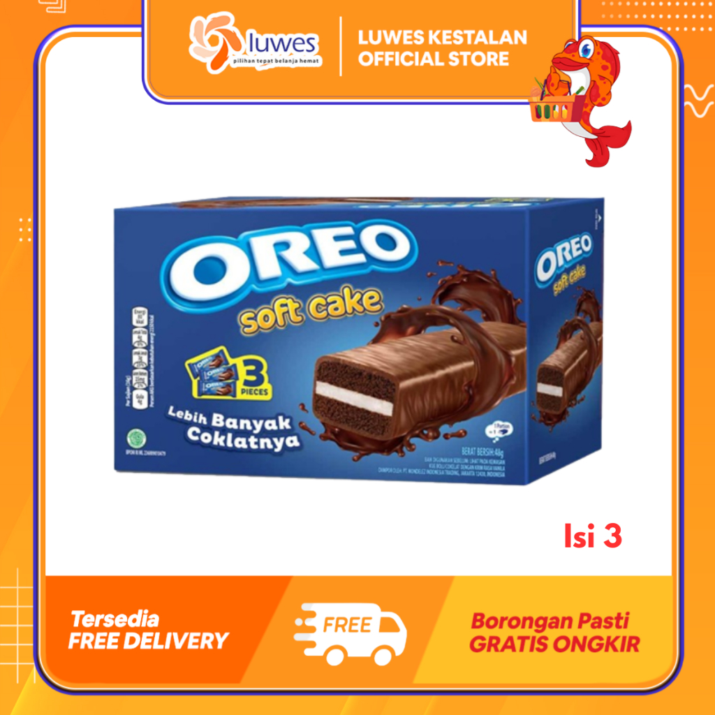 Oreo Soft Cake Isi 3pcs 48gr | Oreo Soft Cake Bolu Oreo | Snack Oreo Soft Cake