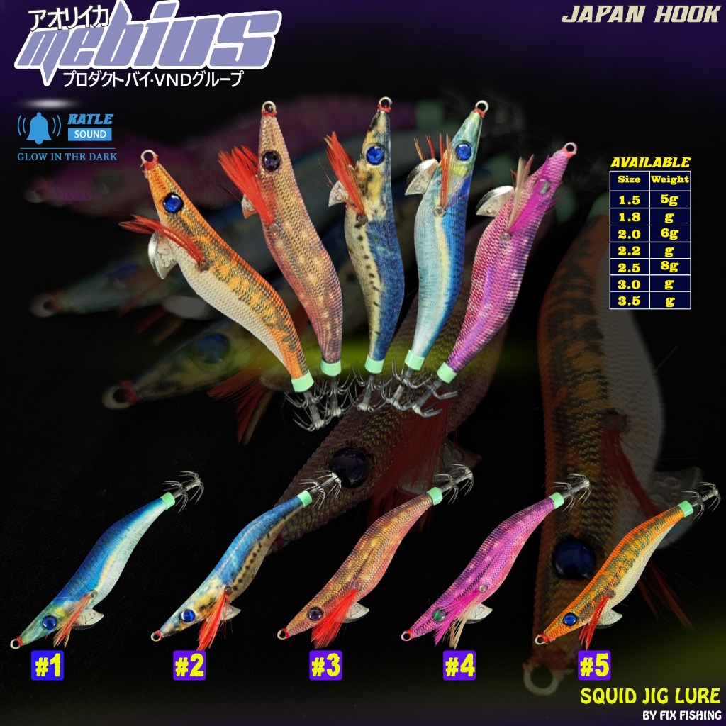 Umpan cumi mebius hook japan egi mebius umpan cumi full fosfor glow in the dark umpan cumi umpan pan