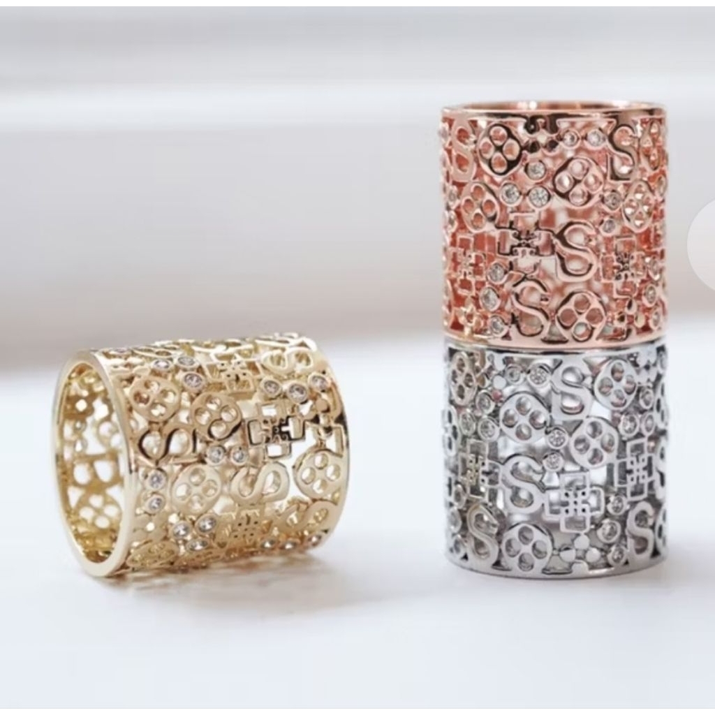 [new] Button_scarves Ring Brooch Mono Carved