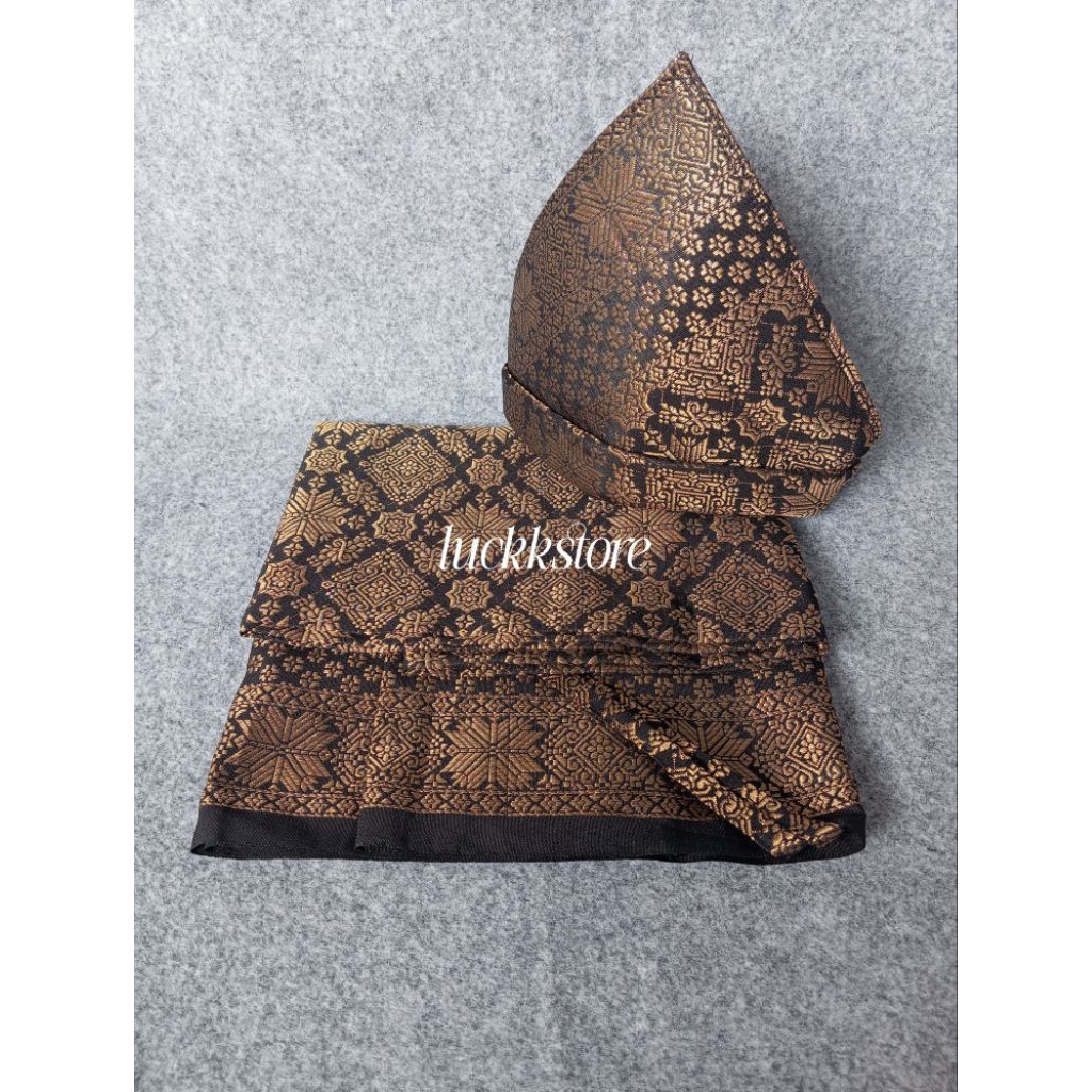 Set rumpak dan tanjak Palembang/kain songket rumpak&Tanjak Songket Melayu/Songket Melayu Pria