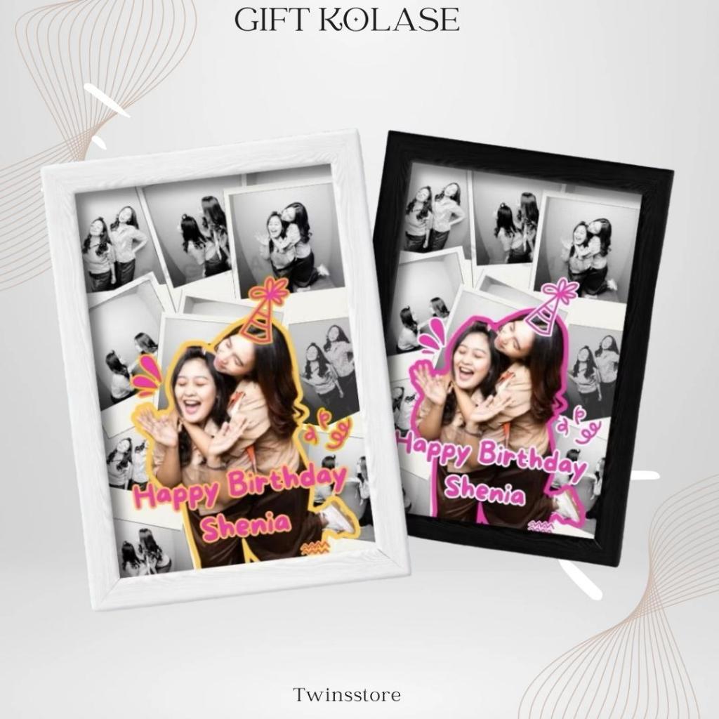 MEMORIES FRAME KOLAESE CUSTOM 5R GIFT FRAME - KADO ULTAH/WISUDA/ANNIVERSARY HADIAH PACAR COWOK CEWEK