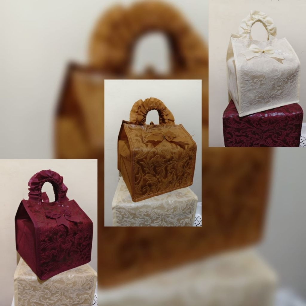 TAS HAJATAN RENDA EMBOS PREMIUM UKURAN 20 HARGA PAKET PER_5 LUSIN#tas berkat#tas kotak nasi#tas wali