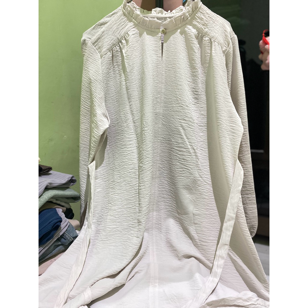 Tunik crinkle putih