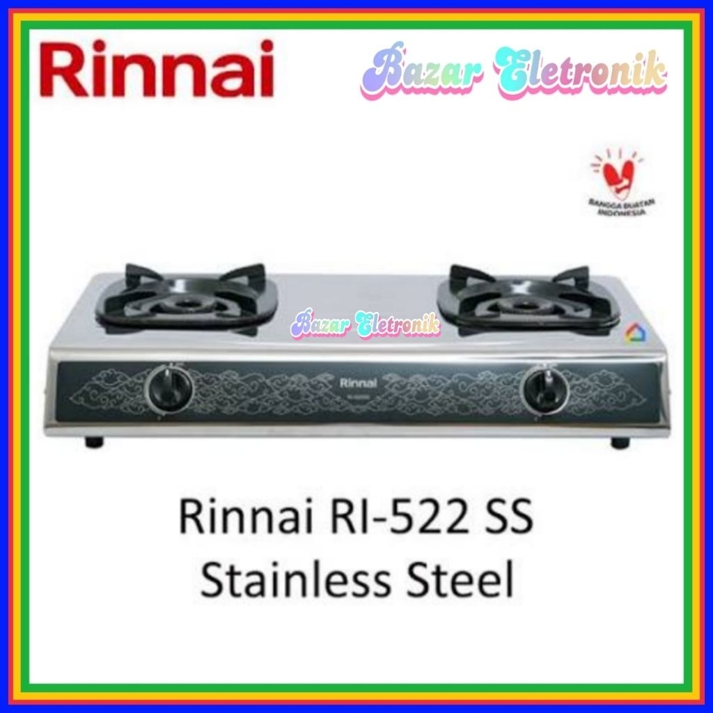 KOMPOR GAS RINNAI RI 522SS / KOMPOR GAS RINNAI 2 TUNGKU / RINNAI RI-522SS