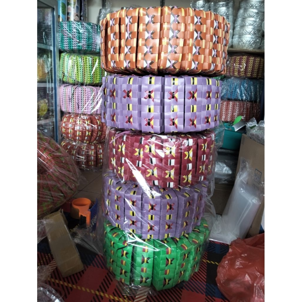 kepe plastik/tamas sodaan bermotif kotak 13-14cm