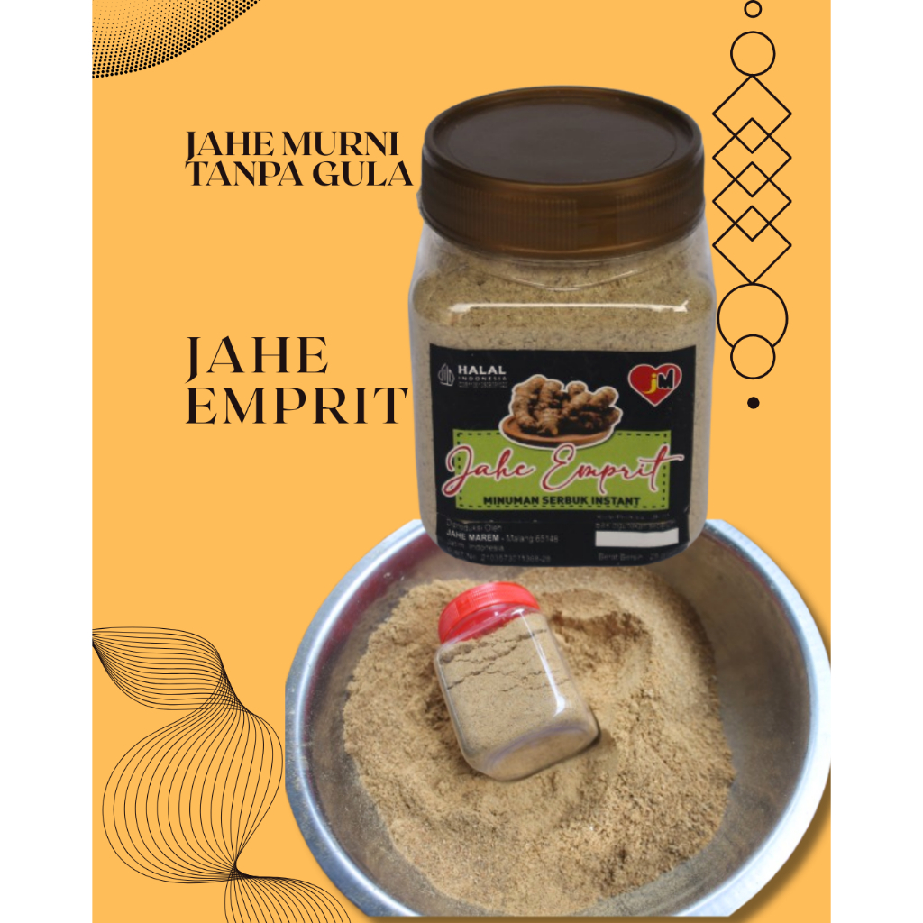 Bubuk Jahe Tanpa Gula Jahe Emprit Murni Asli