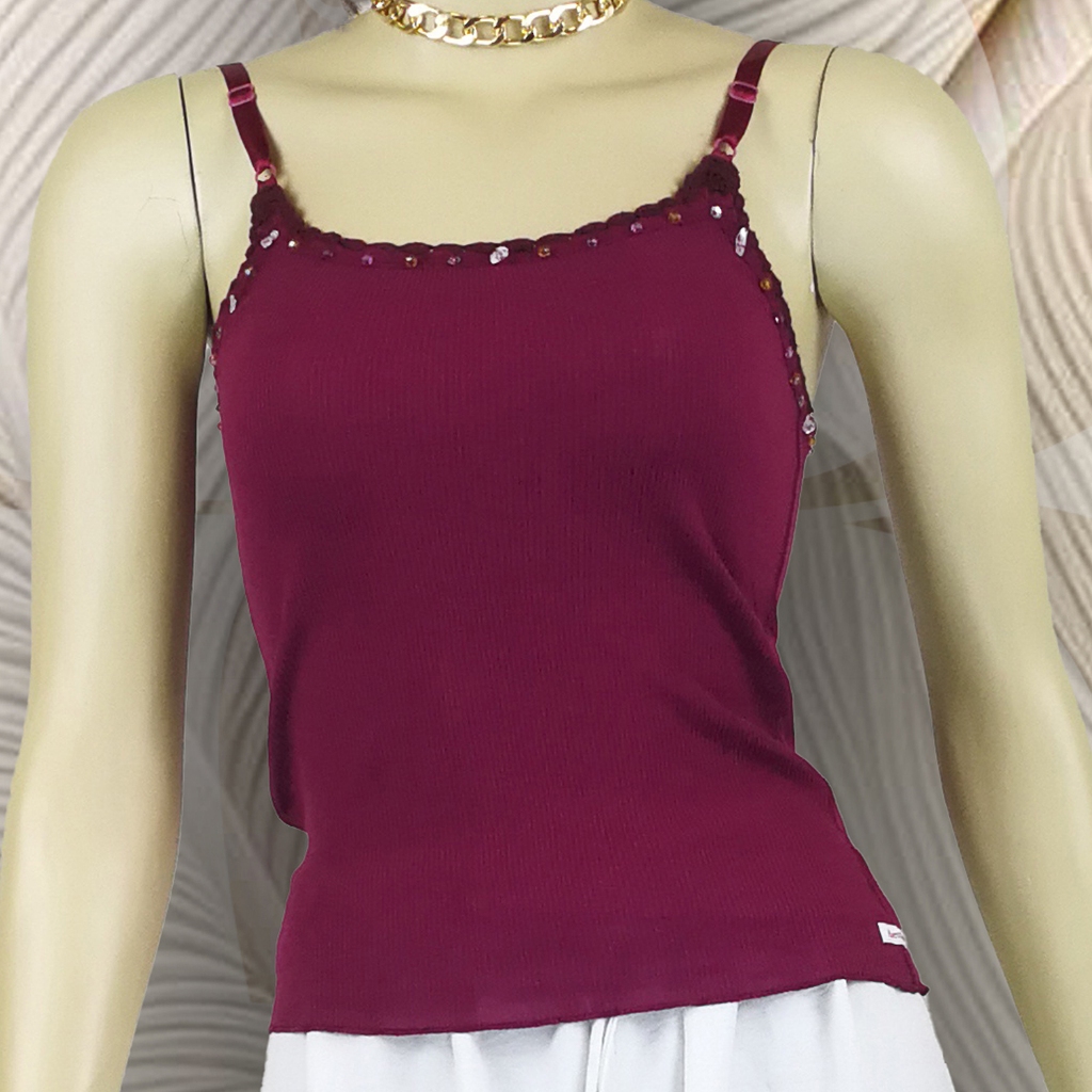 Abercrombie&Fitch Knit Tanktop Strechy Tali Adjust KTG43 (tanpa celana) Atasan Wanita Halus Lembut S