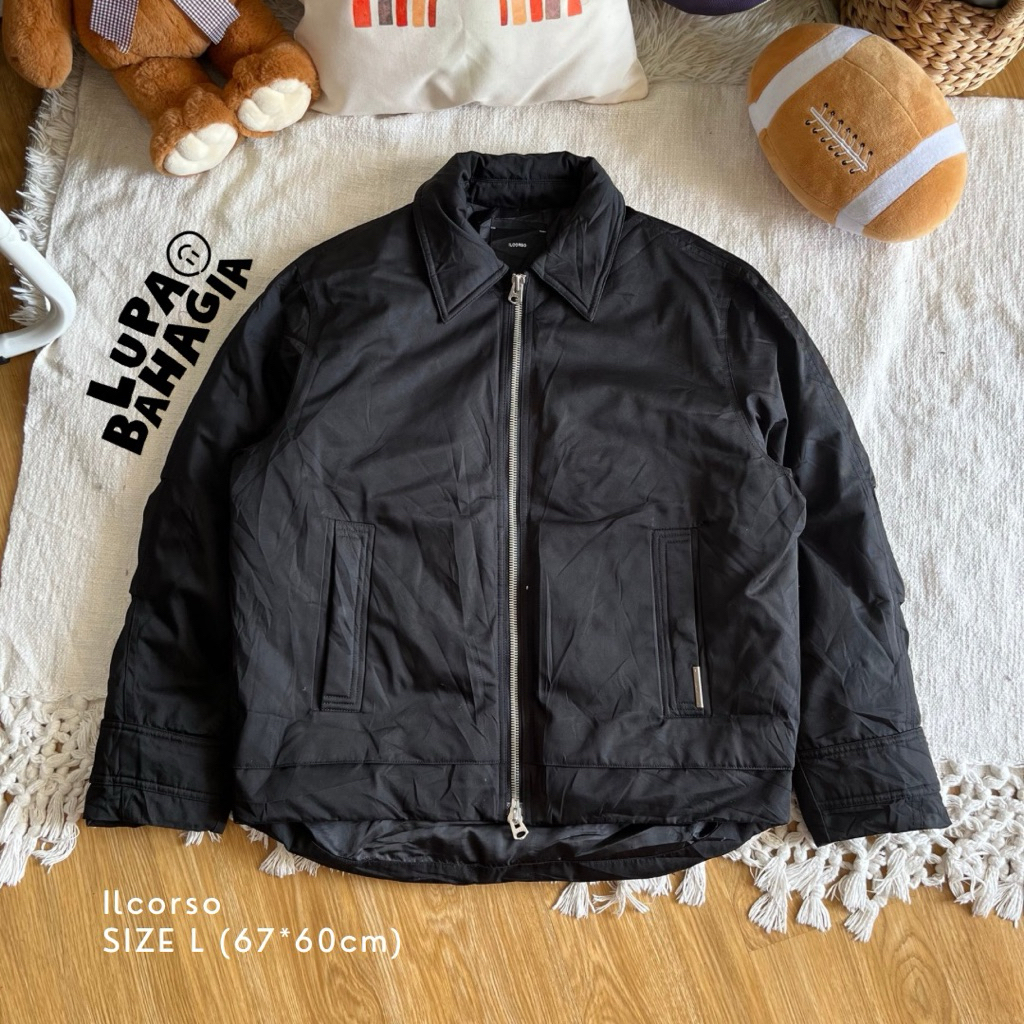 IL CORSO Black Casual Winter Work Jaket size L • 100% Original