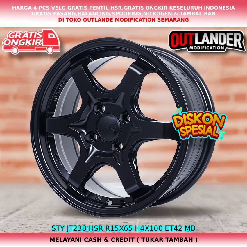 Velg racing untuk mobil Ignis| Karimun| Estilo| Splash| Swift| WagonR| dll velg hsr sty R15