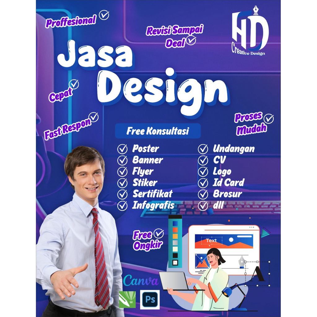 JASA DESAIN BANNER, STIKER, UNDANGAN, LOGO