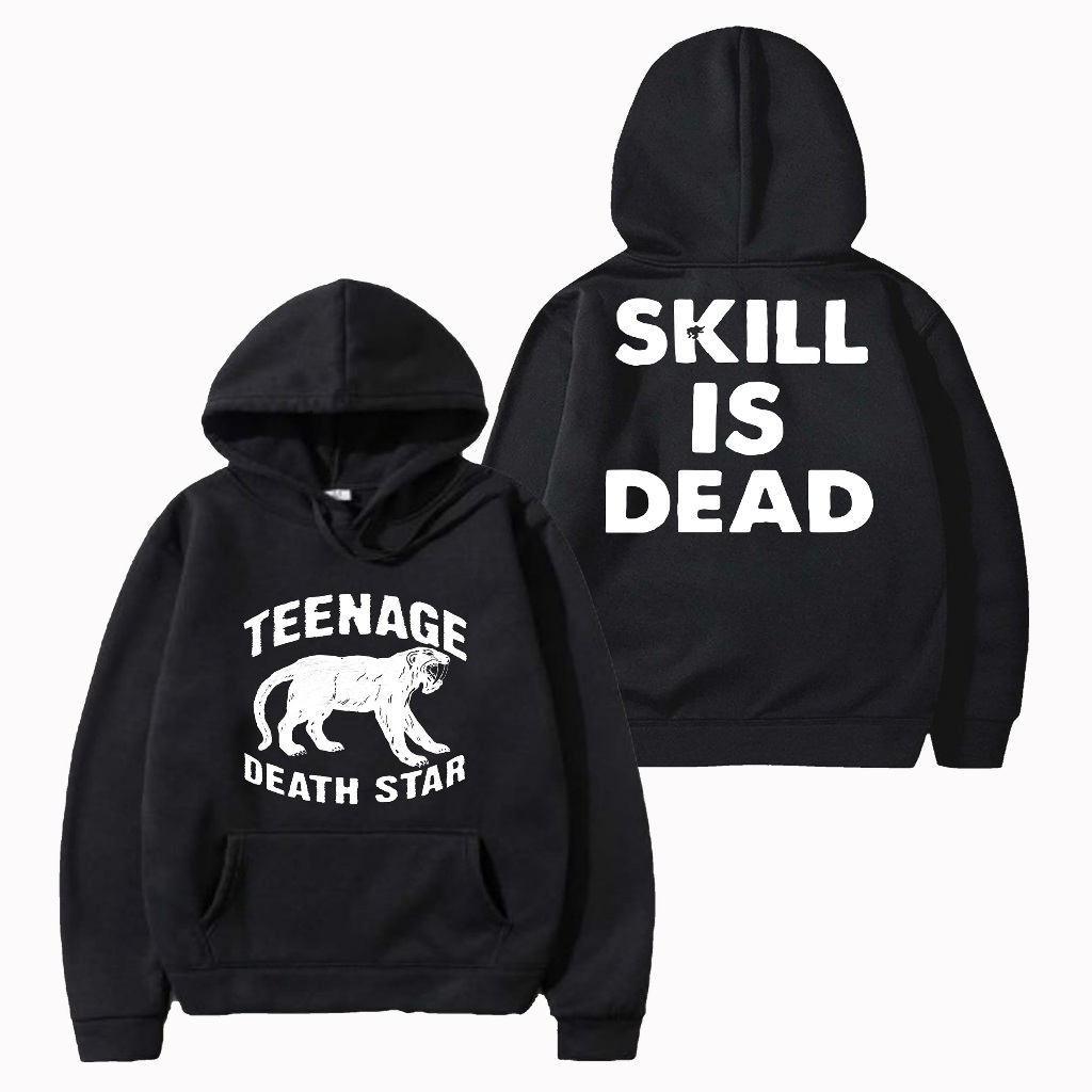 Ganzet Store Hoodie TEENAGE DEATH STAR Sweater Pullover Warna Hitam Unisex Pria Wanita Size Lokal M 