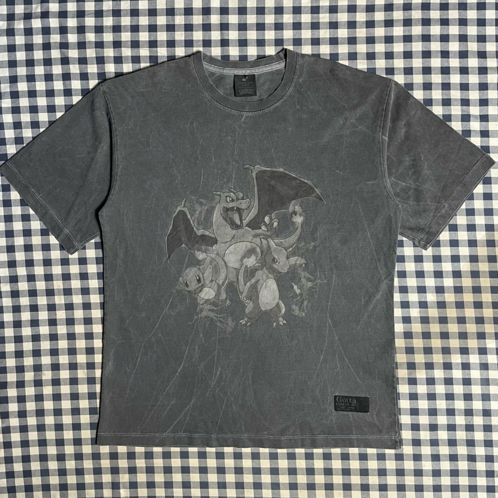 T-Shirt / Baju Kaos ADLV X NINTENDO X POKEMON original warna over wash size 1