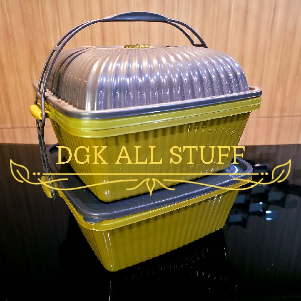 Rantang Segi Persegi Petak Tempat Makan Bekal Bontot Kue Basah Bolu Hampers Hajatan Piknik Lebaran I