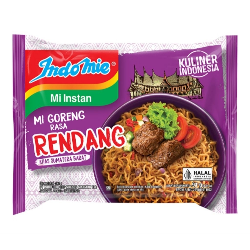 Mie Instan Indomie All Variasi - Rendang dan mie aceh 1dus