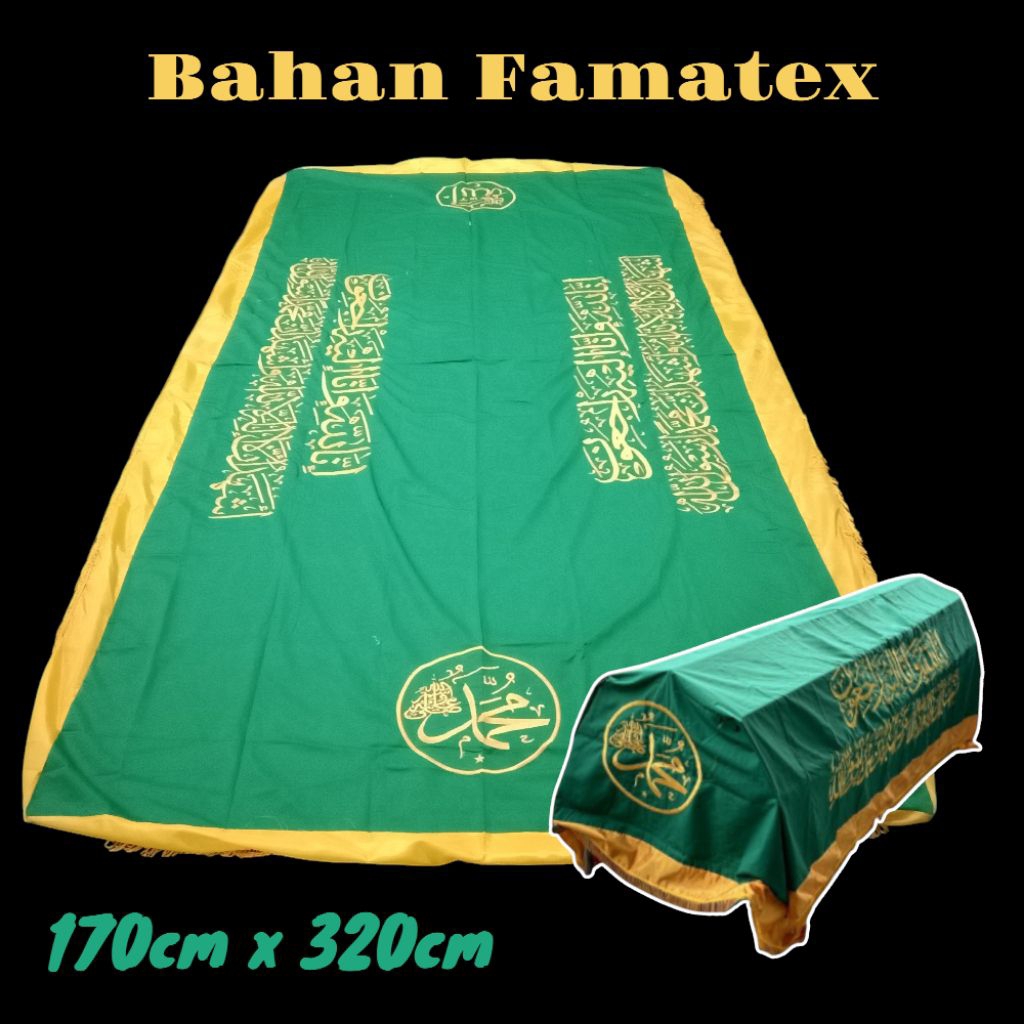 Kain penutup keranda jenazah bahan famatex full bordir komputer