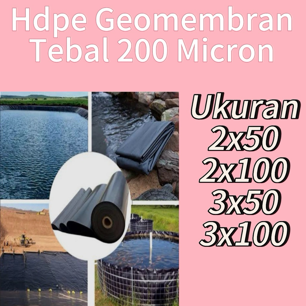 Plastik Geomembran HDPE berbagai ukuran Tebal 200micron ( kolam ikan & Terpal Tambak )