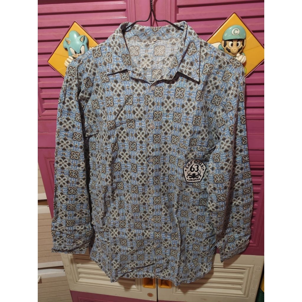 Prelovedku /  Baju Batik Sekolah Anak / Seragam Sekolah Baju Batik Smp Atasan Tangan Panjang