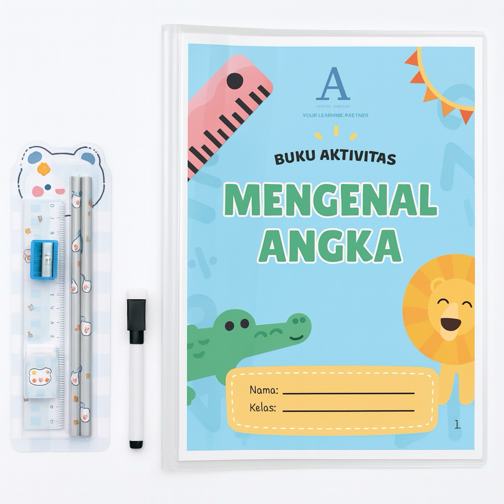 Worksheet Anak PAUD TK Pra Sekolah – Buku Aktivitas 2–5 Tahun – Paket Hebat Pintar – Full Color 40 H