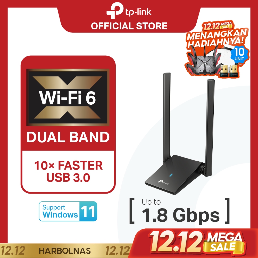 TP-Link Archer TX20U Plus | AX1800 High Gain WiFi 6 Adapter | USB 3.0 | Dual Band | Dongle WiFi