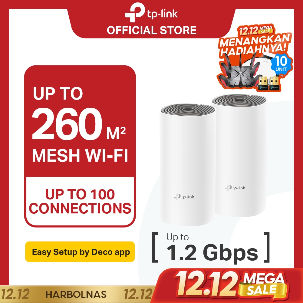 TP-Link Deco E4 | AC1200 Mesh WiFi System | WiFi 5 | Dual Band | Gigabit | Router Access Point