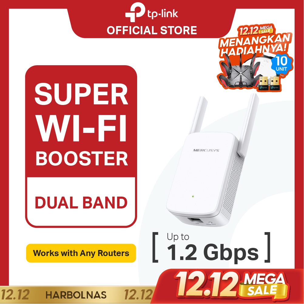 TP-Link | Mercusys ME30 | AC1200 WiFi Extender | Dual Band | Penguat Sinyal | Repeater | Access Poin