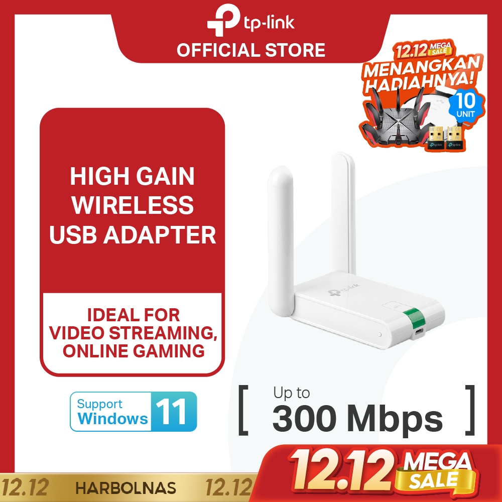 TP-Link TL-WN822N |  300Mbps Wireless USB Adapter | WIFI High Gain | Dongle |  Kabel 1,5m | PC MAC