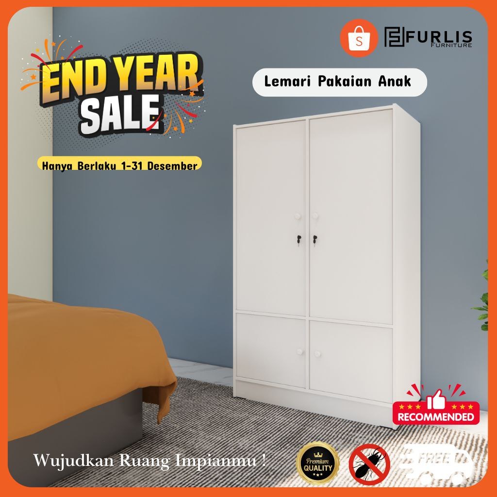 Lemari Anak - Anak / Lemari Pakaian / Lemari Kamar Tidur / Lemari Baju / Lemari Kayu Minimalis / Lem