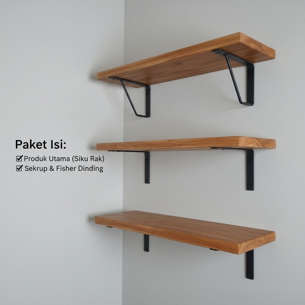 Siku besi rak dinding tebal