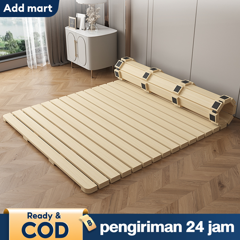 Kasur Lipat Pallet Kayu Jati Belanda Tatakan Dipan Kasur Solid Kasur Tatami Papan Tempat Tidur 180CM